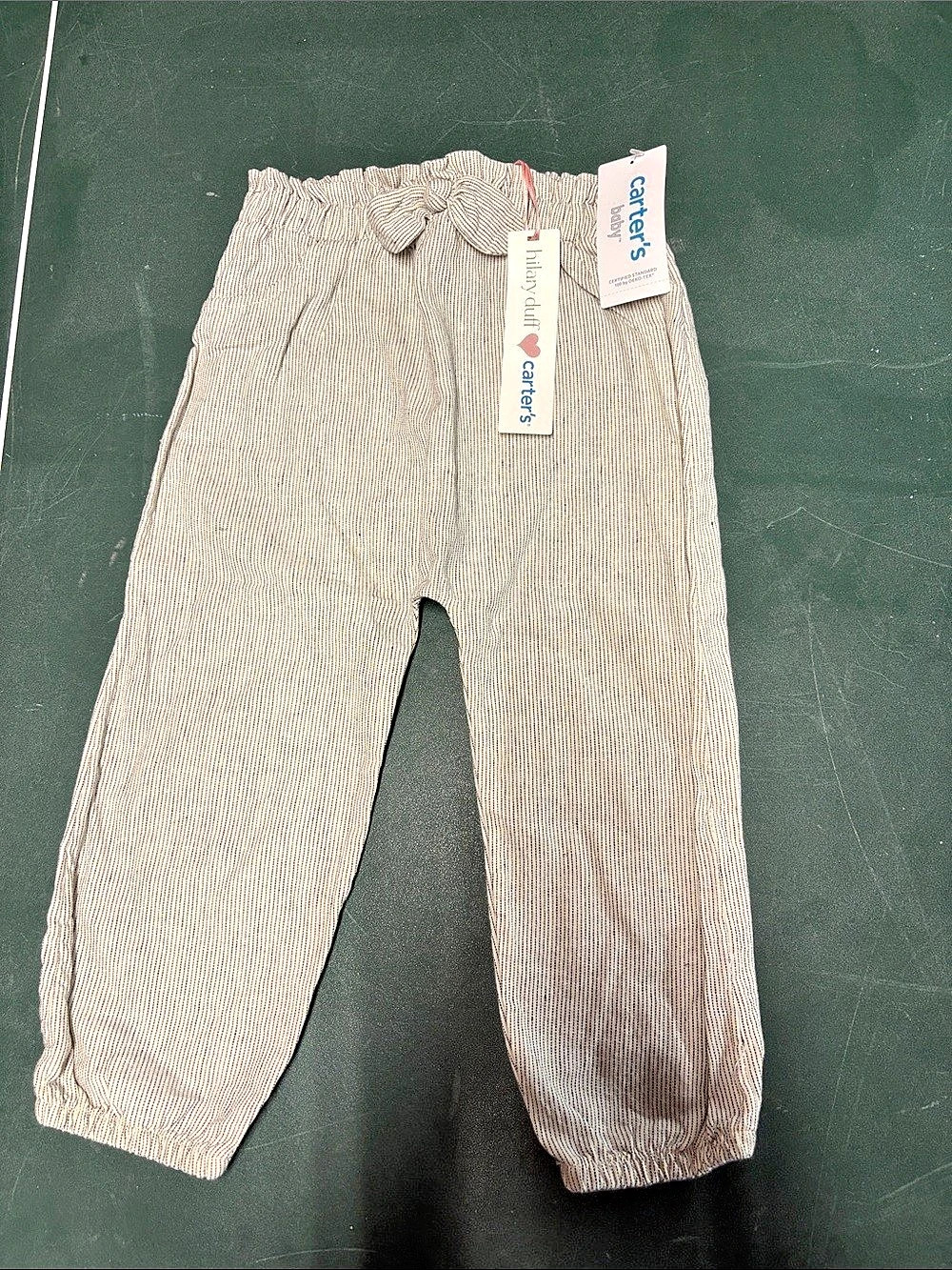 Carter's Baby Hilary Duff Striped Linen Pants White & Black 24m